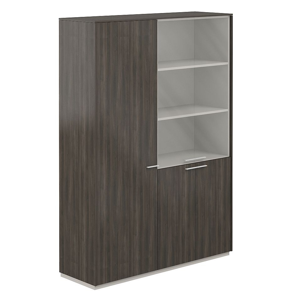 Шкаф высокий двойной с отделением для одежды Atlas NZ-0303+NZ-0311.BT.BT Бренсон Трюфель