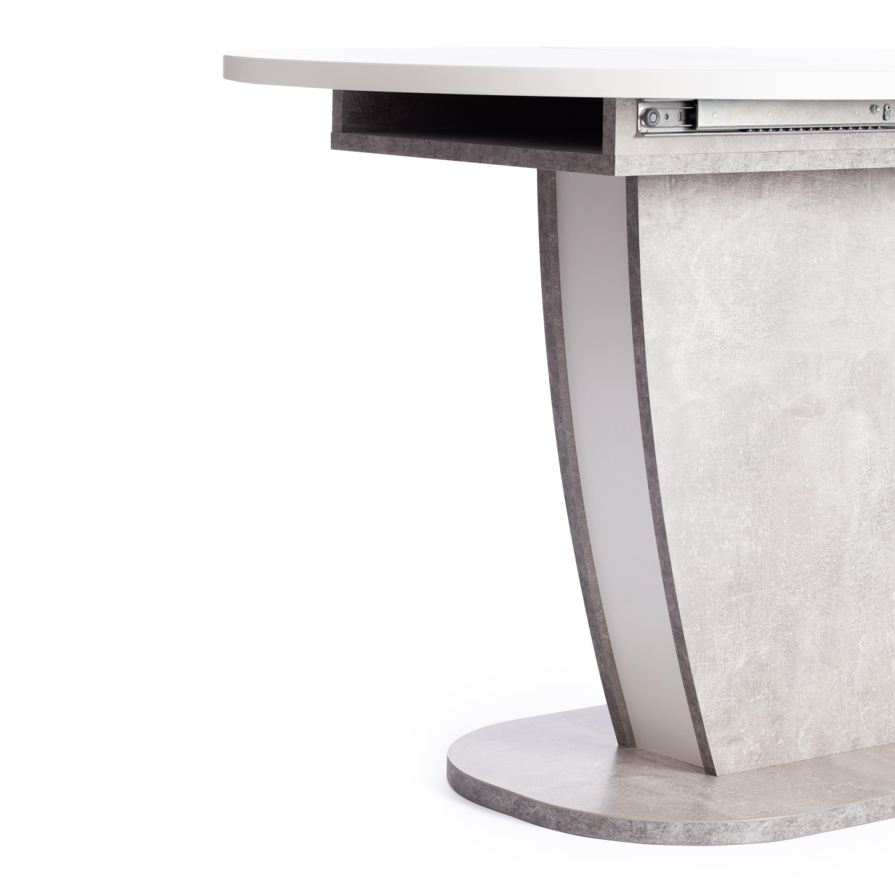 Стол обеденный SATURN ЛДСП, 120-160x80x75,5 см, Бетон/Белый