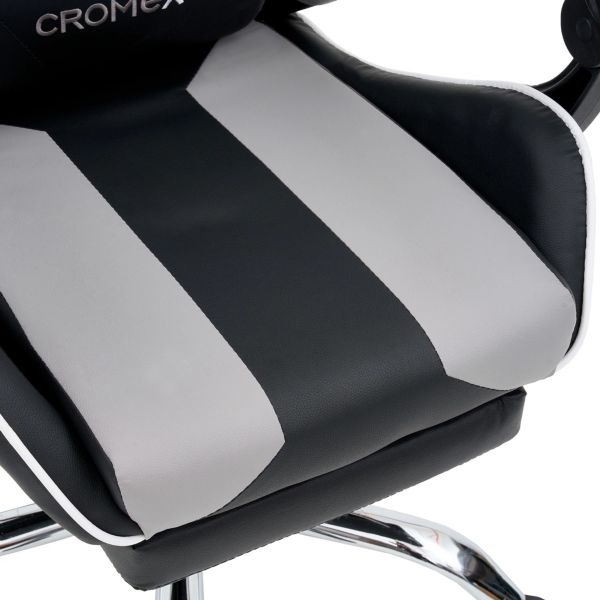 Кресло компьютерное CРОМЕКС (КРОМЕКС) Ваве ГМ-145 экокожа черное/серое / CROMEX Wave GM-145