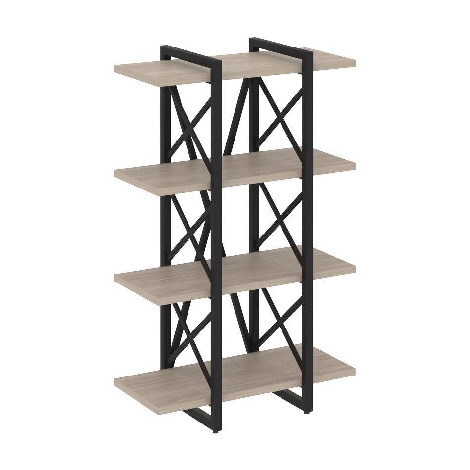 Стеллаж на регулируемых опорах - 4 полки LOFT VR.L-MST.O-4.4V Металл черный Дуб Аттик