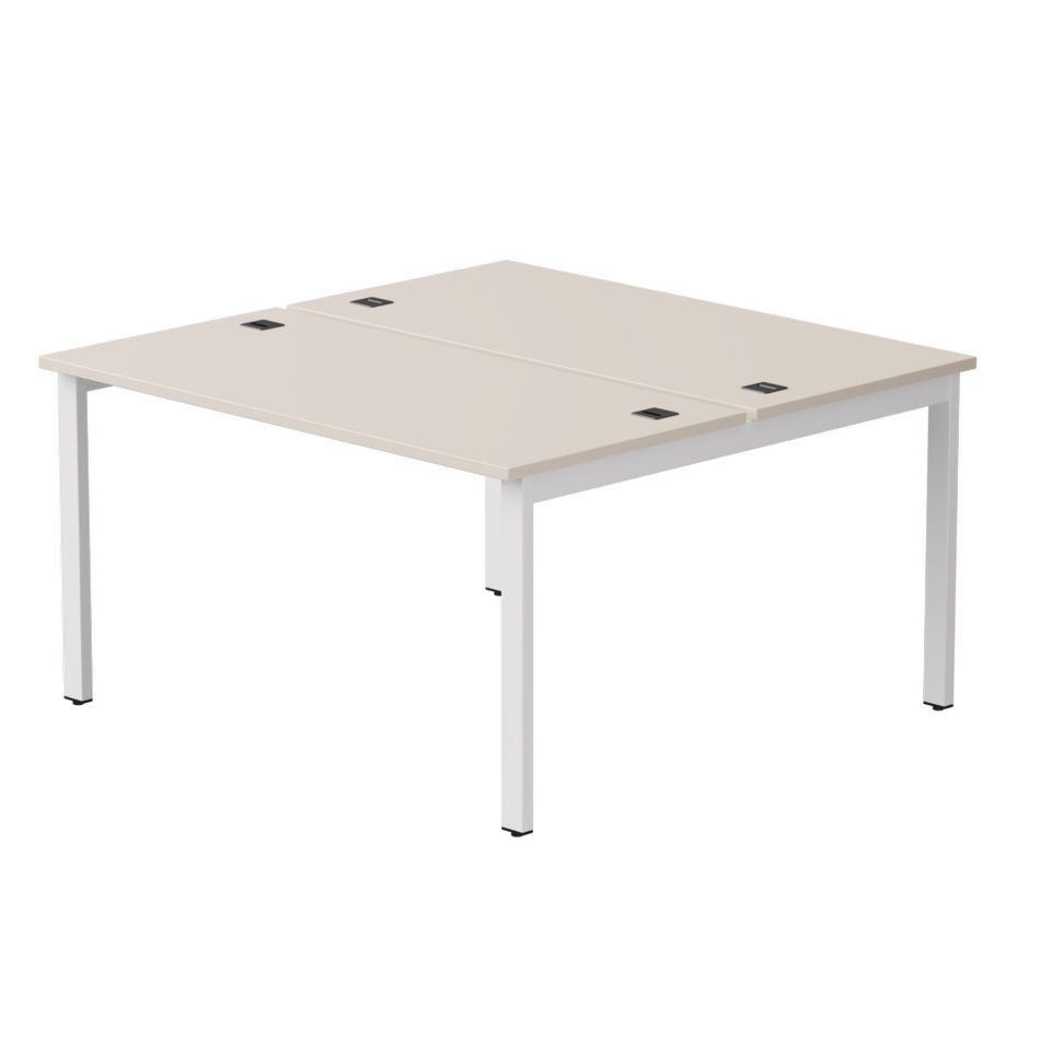 Бенч-система на 2 места на металлокаркасе, опоры 90 гр Everprof EVO 254S018 Кашемир Белый (1380)