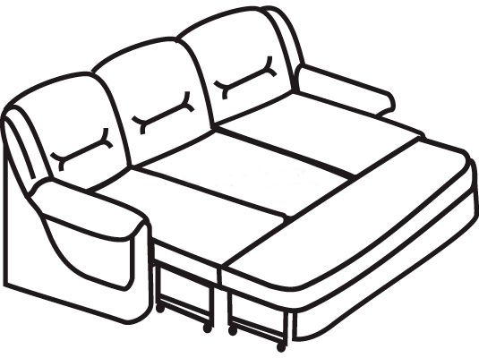 Диван трехместный раскладной Вавилон 3Р Ярко-голубой (кожа)