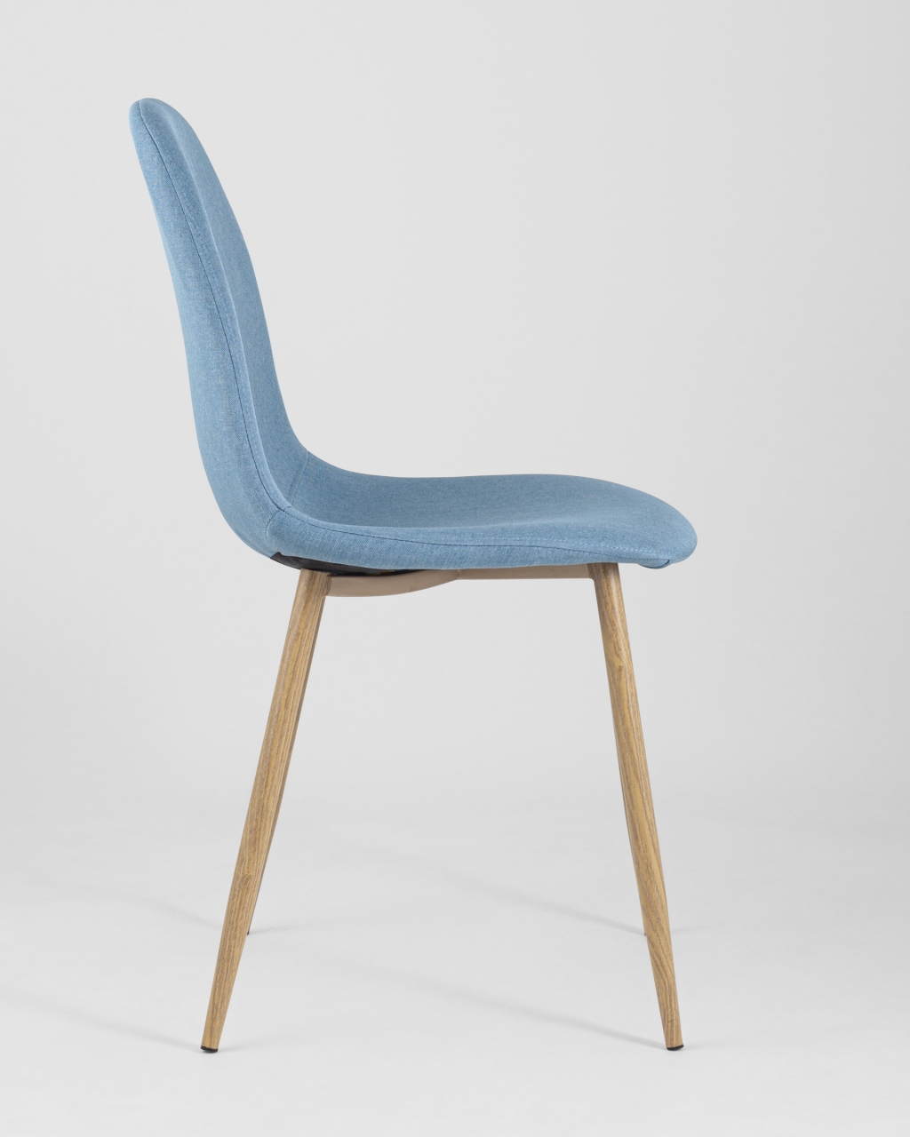 Обеденная группа стол Eames DST 80 см, 2 стула Валенсия рогожка Голубой