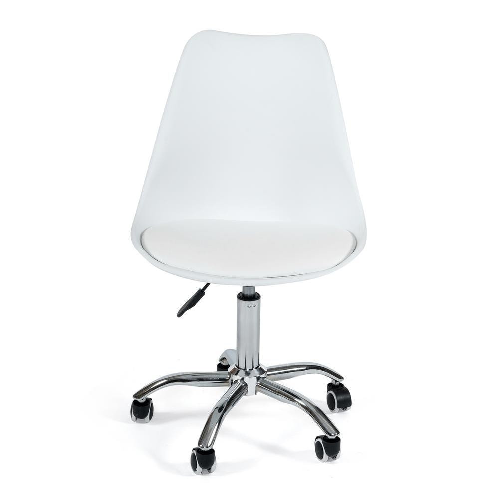 Офисное кресло TULIP (mod.106-1) металл/пластик/PU, 58 x 47 x 97см, White (белый) / Chrome (хром)