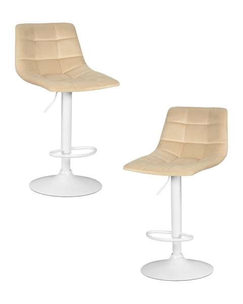 Стул барный DOBRIN TAILOR WHITE (бежевый велюр (MJ9-10)) 2 шт