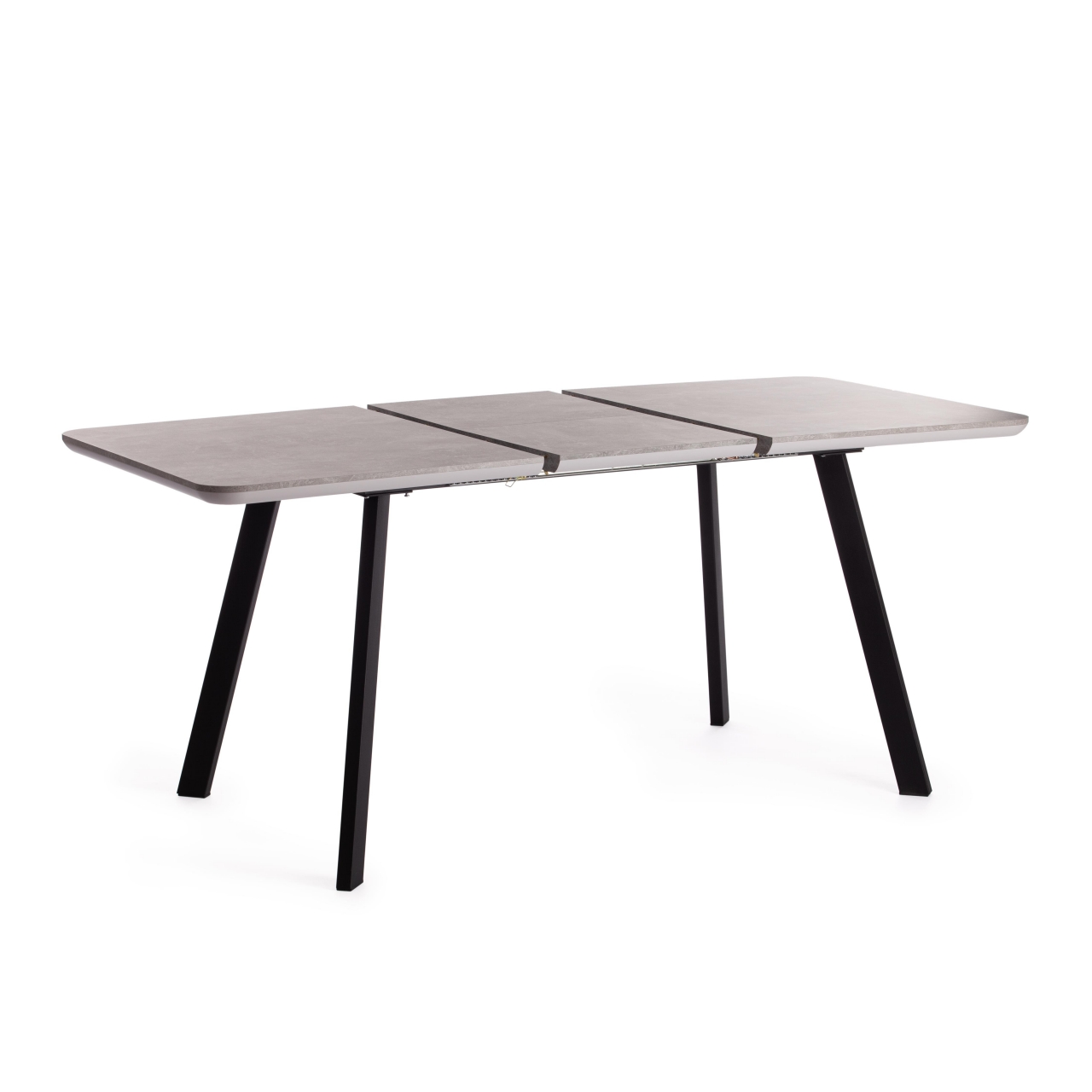 Стол обеденный NELSON МДФ/ЛДСП/металл, 128-170х80х75 см, Бетон/Черный