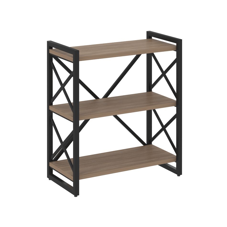 Стеллаж на регулируемых опорах - 3 полки LOFT VR.L-MST.O-3.8 Металл черный Дуб Аризона