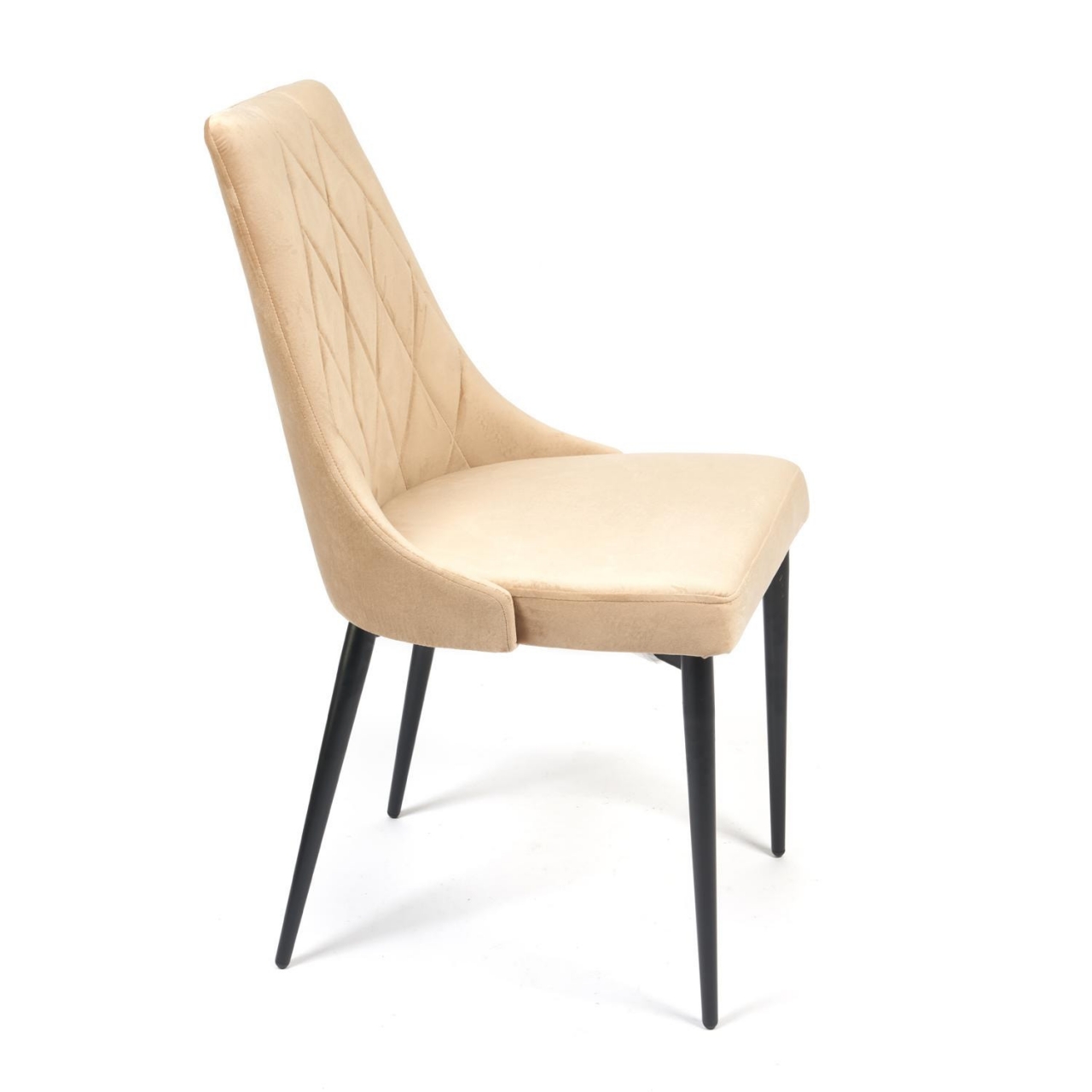 Стул LAVANDA (mod.712) ткань/металл, 55х55х92 см, высота до сиденья 50 см, коричневый бежевый/черный