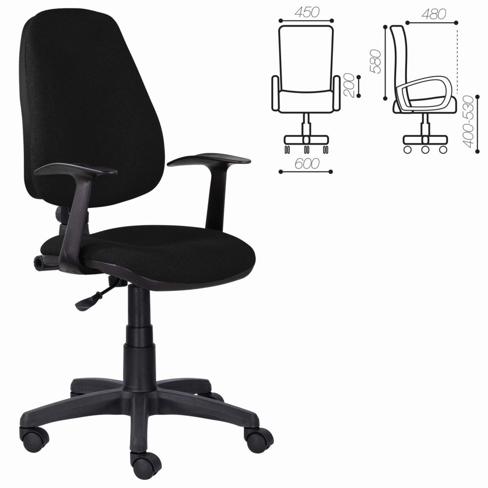 Кресло БРАБИКС Комфорт МГ-321 Черный / BRABIX Comfort MG-321