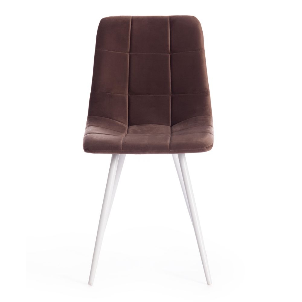 Стул CHILLY (mod. 7095-1) / 1 шт. в упаковке ткань/металл, 45x53х88 см, высота до сиденья 50 см, коричневый barkhat 12/белый