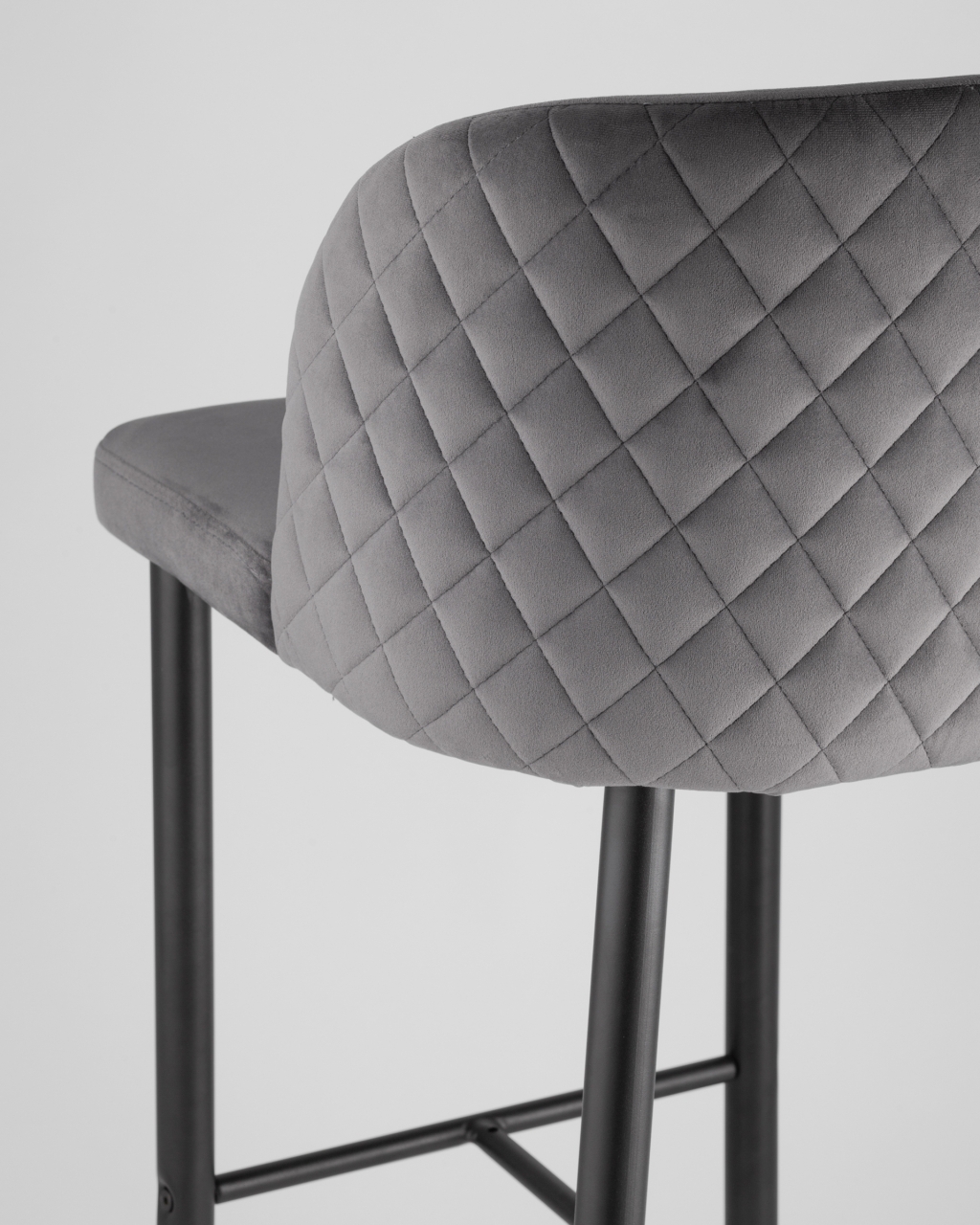 Стул барный Оскар велюр Серый