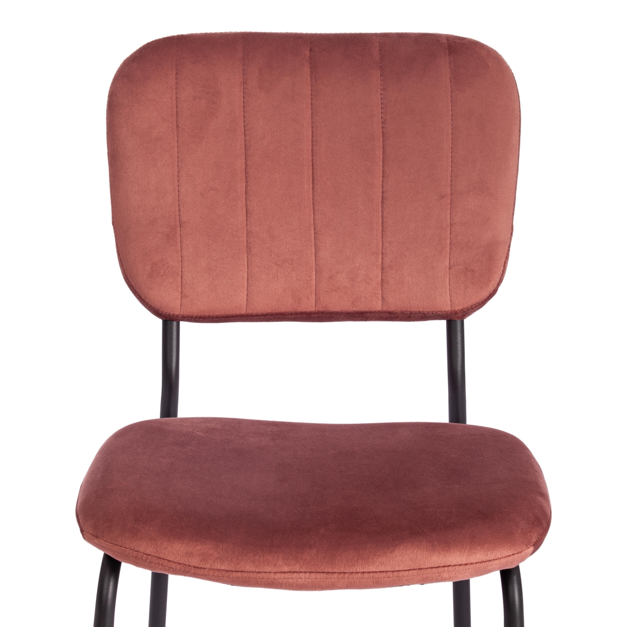 Стул CAROL (mod. UC06) металл, вельвет, 45 х 56 х 82 см, Coral (коралловый) HLR44 / черный