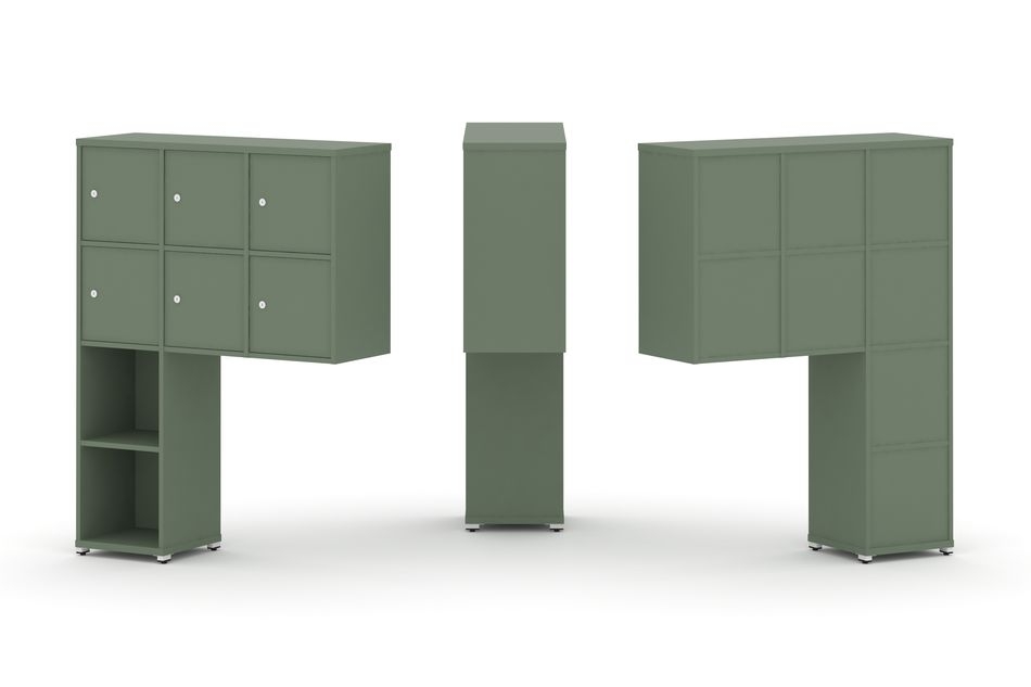 Надставка на стол высокая односторонняя + задняя стенка (8 шт.) + распашной фасад (6 шт.) CONCEPT CN.ONV-008 Кобо Белый металл