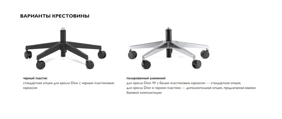Кресло офисное ДИОН В 870 1ДВ алум СЛВ 50 Черный Белый Хром / DION W 1DW alum SLW