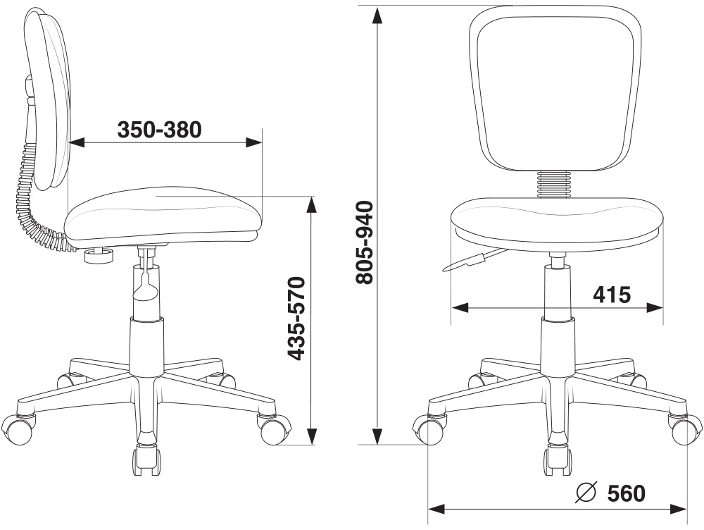 Кресло детское Бюрократ CH-W204NX (пластик белый) Розовый 26-31