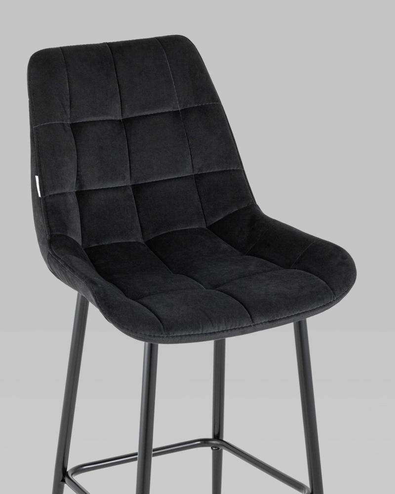 Стул барный Флекс обивка велюр Черный