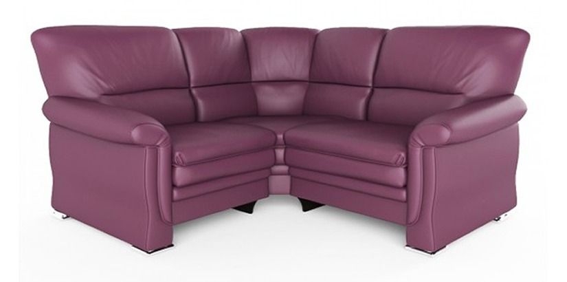 Диван угловой Мальта хром 03 Жимолость (кожа)