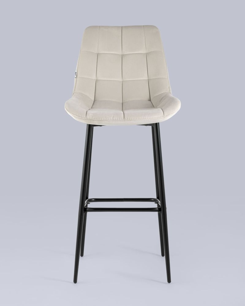 Стул барный Флекс обивка велюр Бежевый