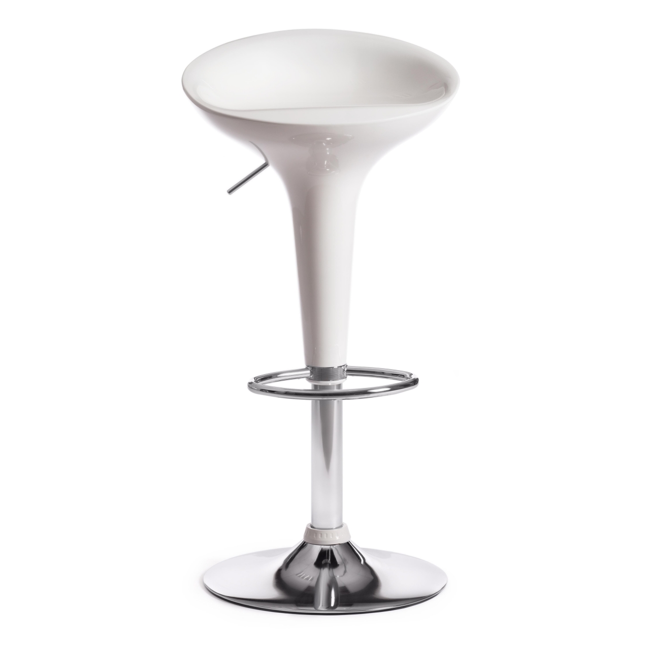 Стул барный NAIL (mod. KY801) металл/пластик, 42*44*67-88 см, белый/хром