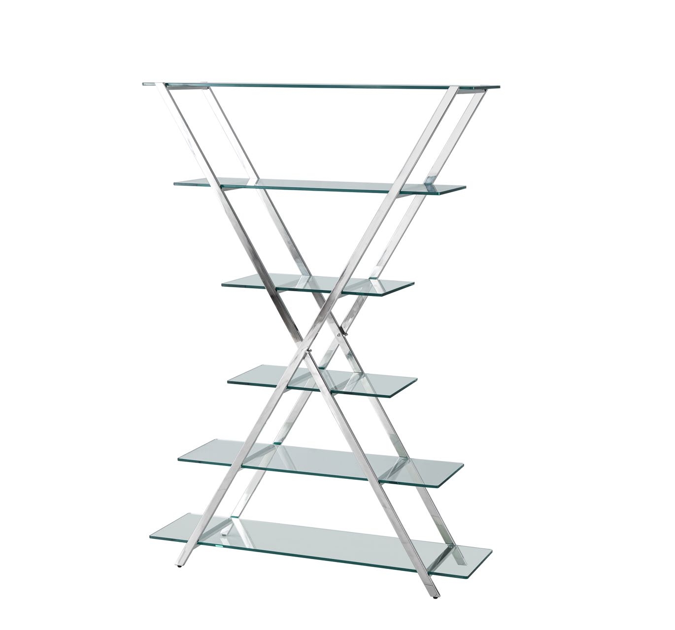 Стеллаж Гейт прозрачное стекло сталь Серебро