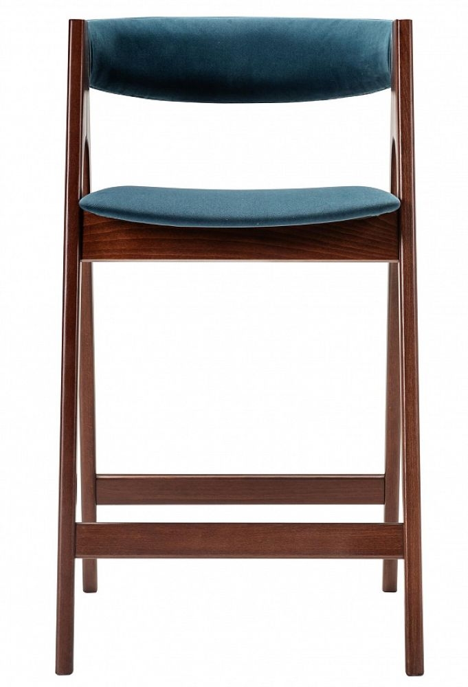 Кресло полубарное Kaede Blue/Темный орех
