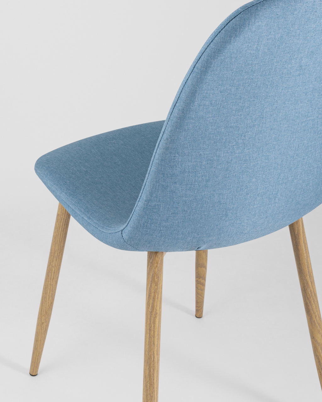 Обеденная группа стол Eames DST 80 см, 2 стула Валенсия рогожка Голубой