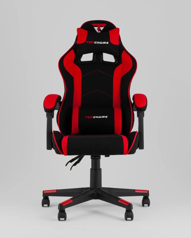 Кресло спортивное TopChairs Shadow ткань черно-красный