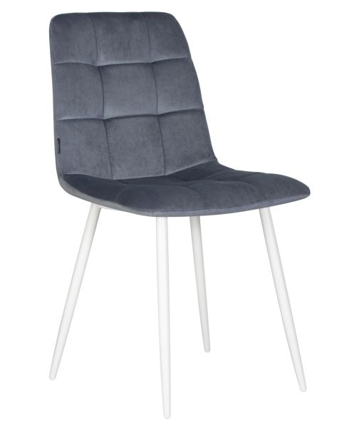 Стул обеденный DOBRIN CHILLY (Серо-голубой Holland 14, основание белое) 4 шт
