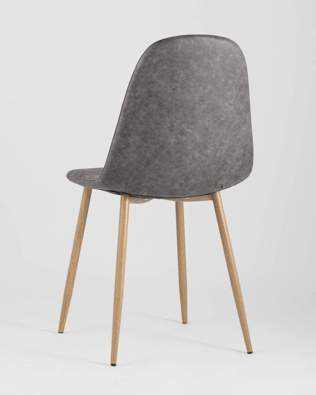 Обеденная группа стол Eames DST 80 см, 2 стула Валенсия рогожка Серый