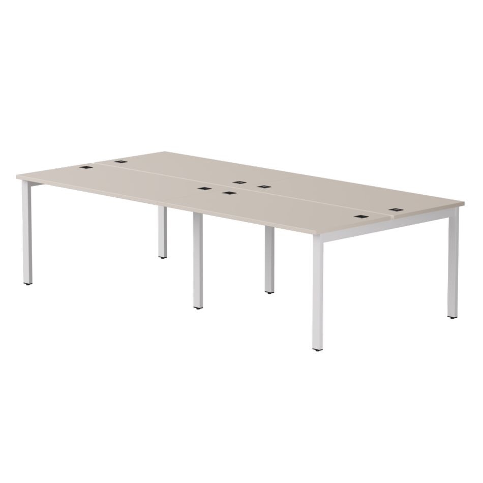 Бенч-система на 4 места на металлокаркасе, опоры 45 гр Everprof EVO 254S0 (3160) Кашемир Белый