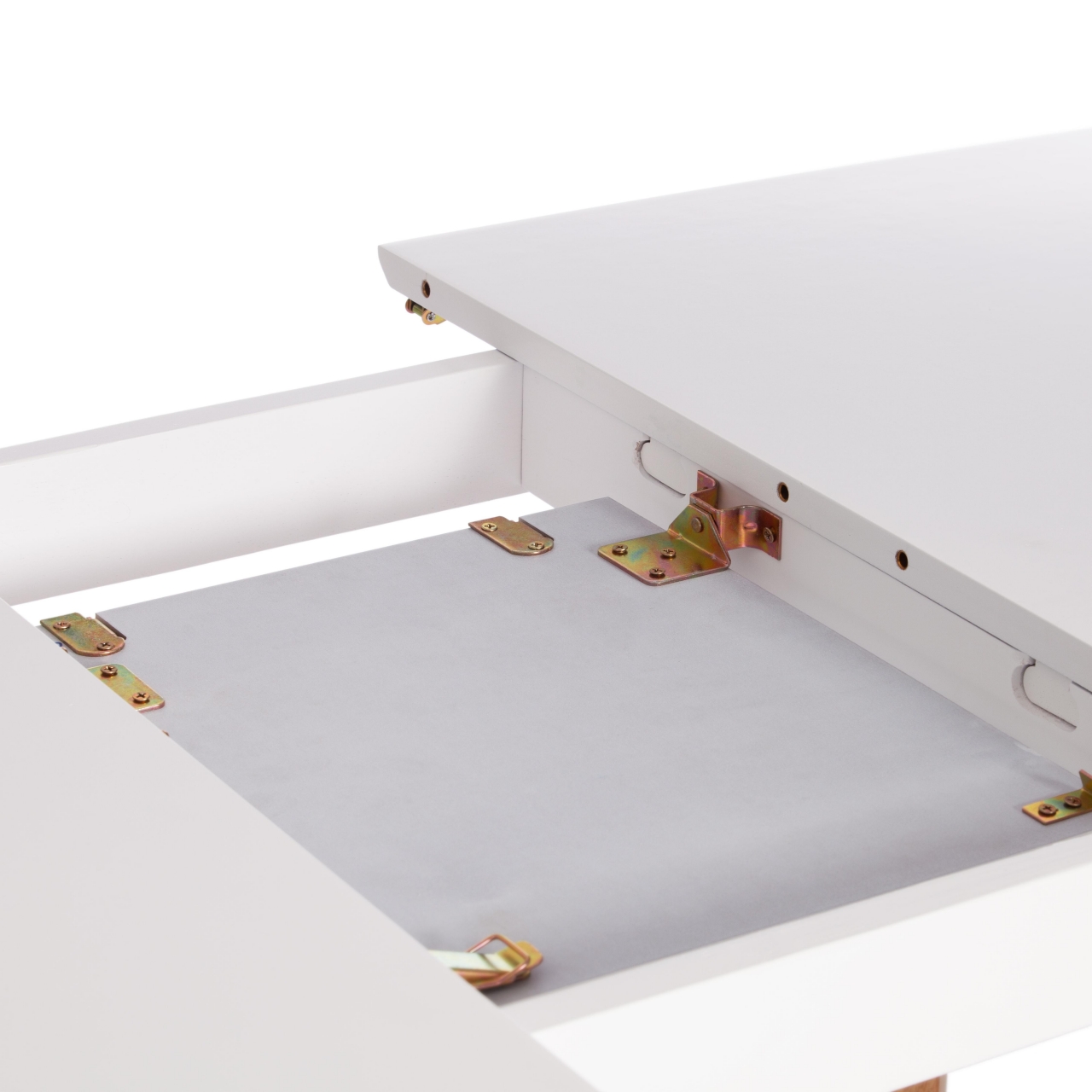 Стол обеденный раскладной Claire дерево гевея, МДФ, 110+30 x 75 x 75см, White (Белый) / Natural (натуральный)