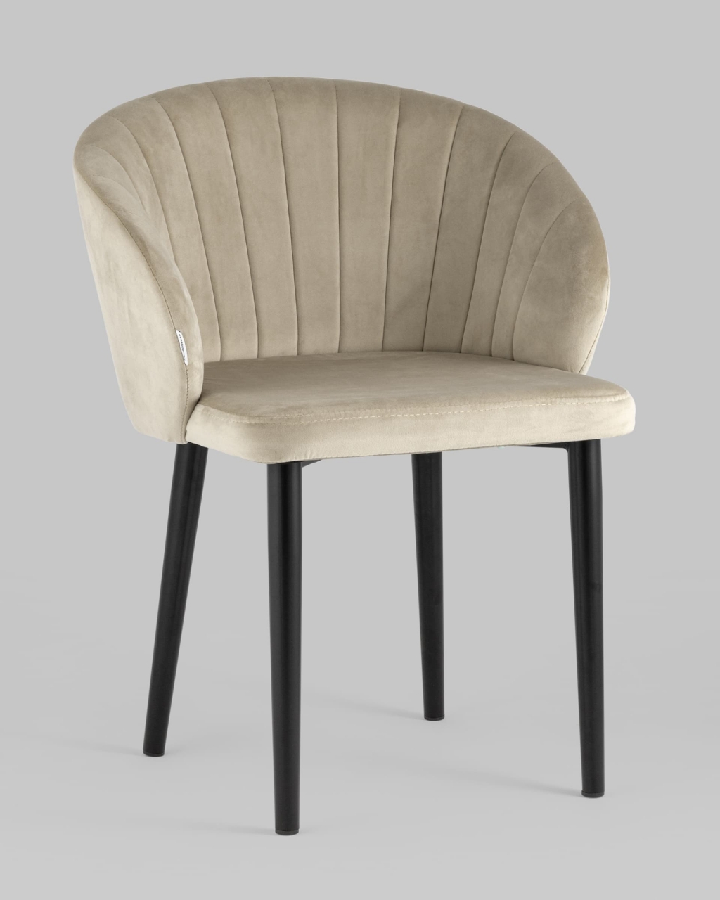 Стул с подлокотниками Шон велюр Бежевый