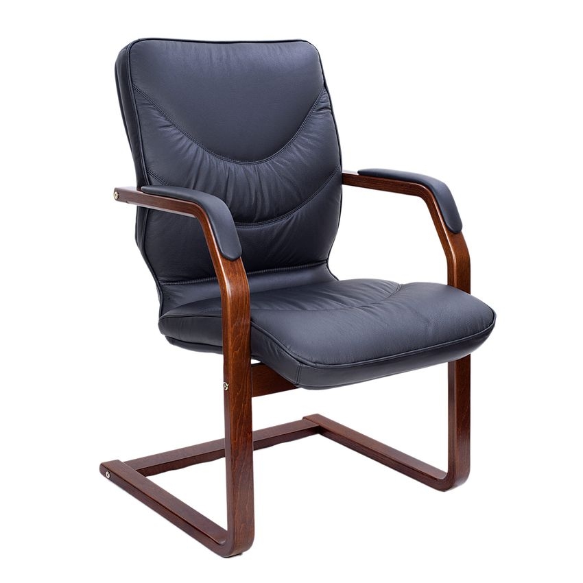 Кресло посетителя Leeds wood C Черное