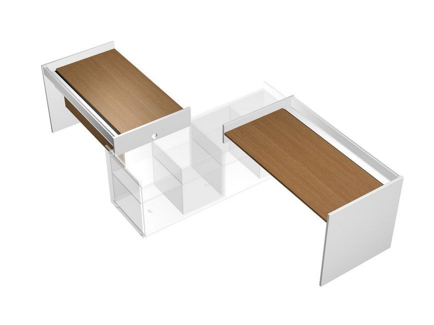 Рабочая станция с ProSystem без тумб левая Profiquadro КВ 1508 БН Орех ногаро/белый премиум