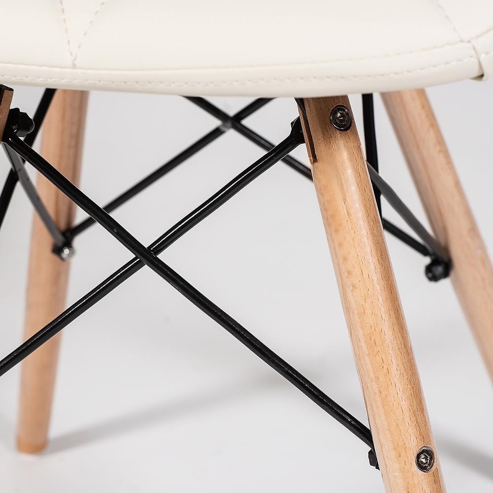 Стул STUTTGART (mod. 74) дерево береза/металл/экокожа, 42 х 52 х 72 х 45 см, слоновая кость /бук