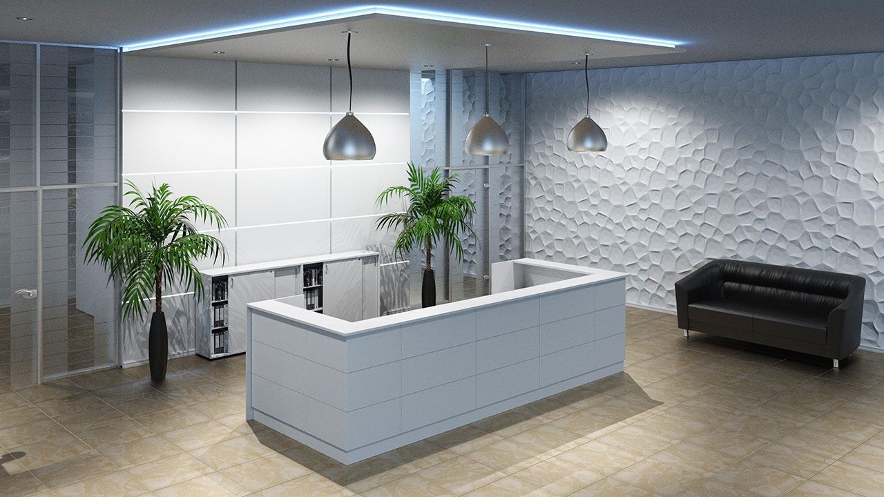 Ресепшен панель завершающая 300 Reception Steel 15530 Белая