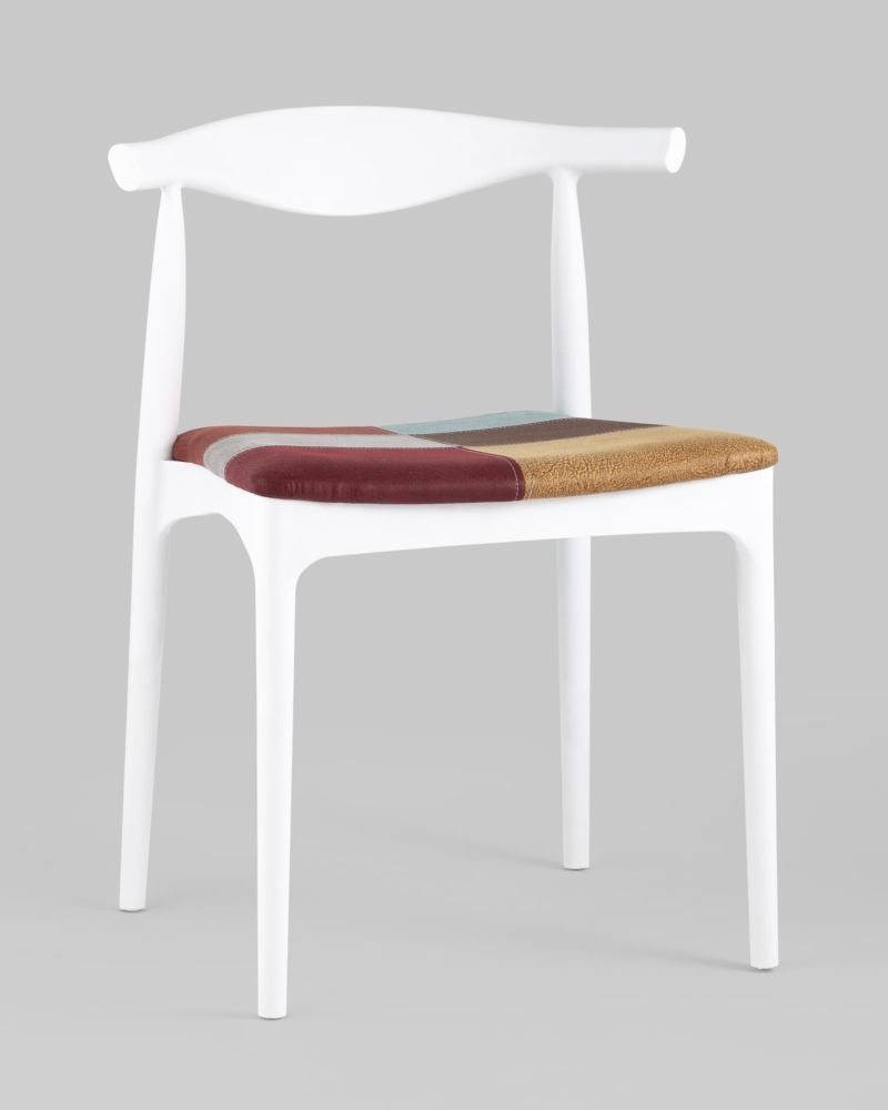 Стул пластиковый Bull с мягким сиденьем Пэчворк