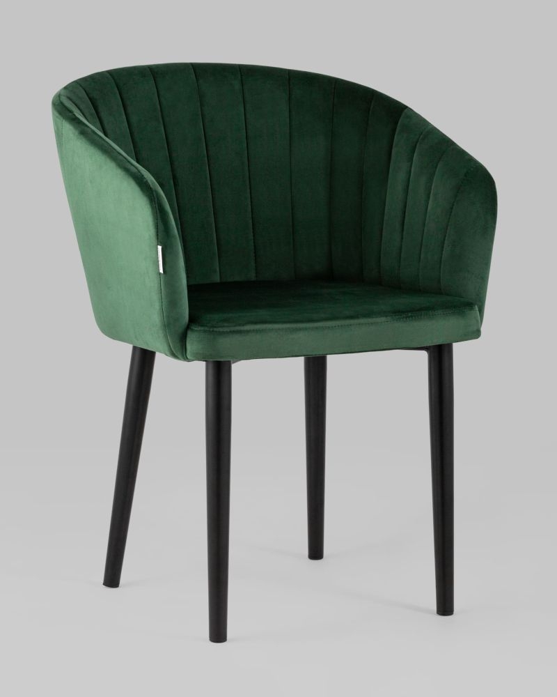 Стул с подлокотниками Нейтон велюр Зеленый