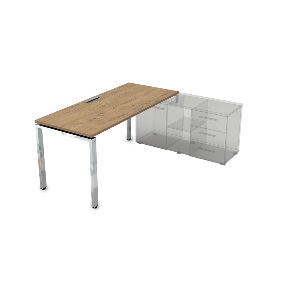 Стол рабочий, прямолинейный три опоры, правый GLOSS LINE НСТП-П.989 Teakwood