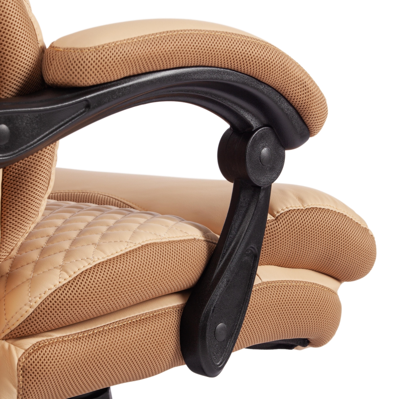 Кресло CHIEF кож/зам/ткань, бежевый/бронза, 36-34/21