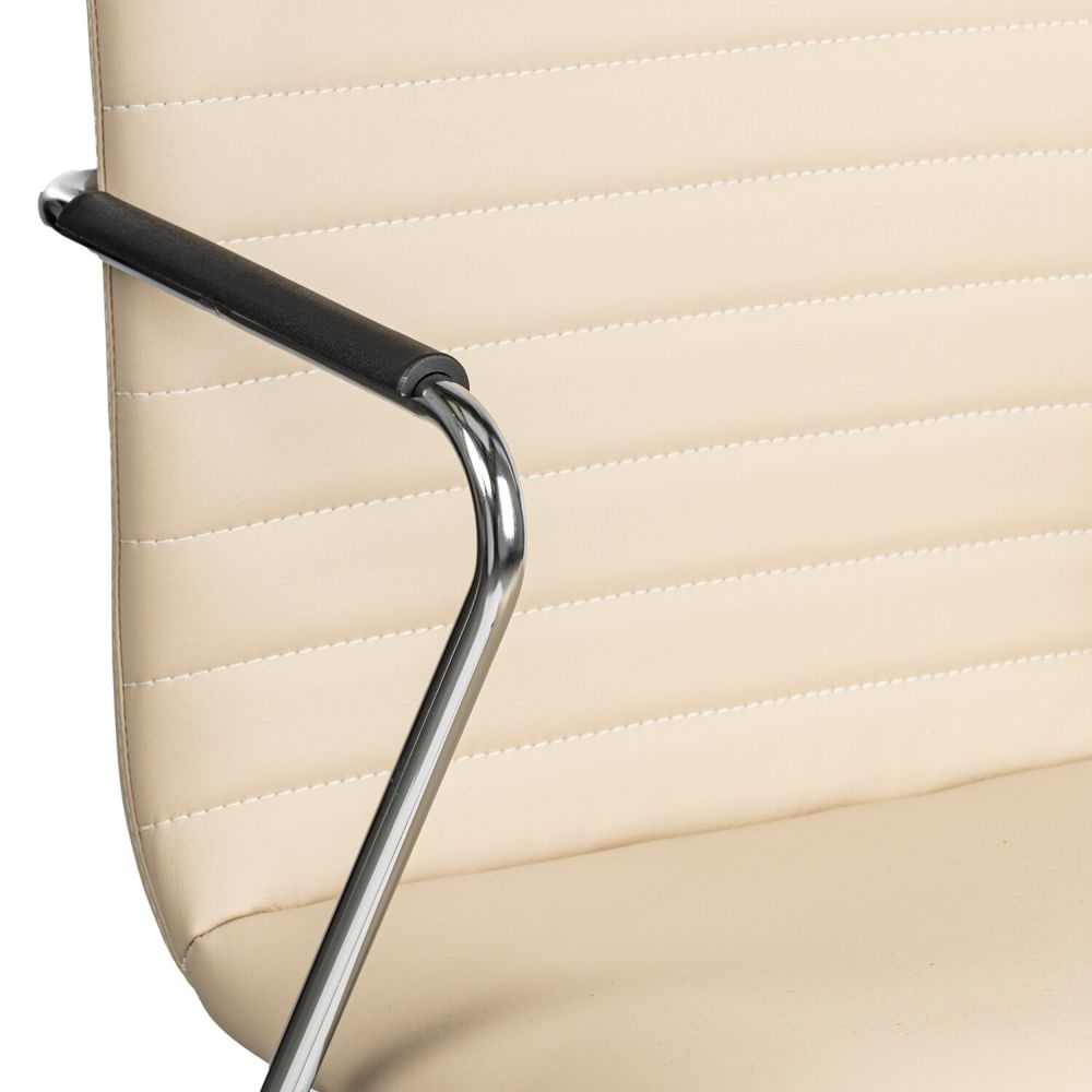 Кресло для приемных и переговорных BRABIX Visit CF-101 экокожа Бежевый