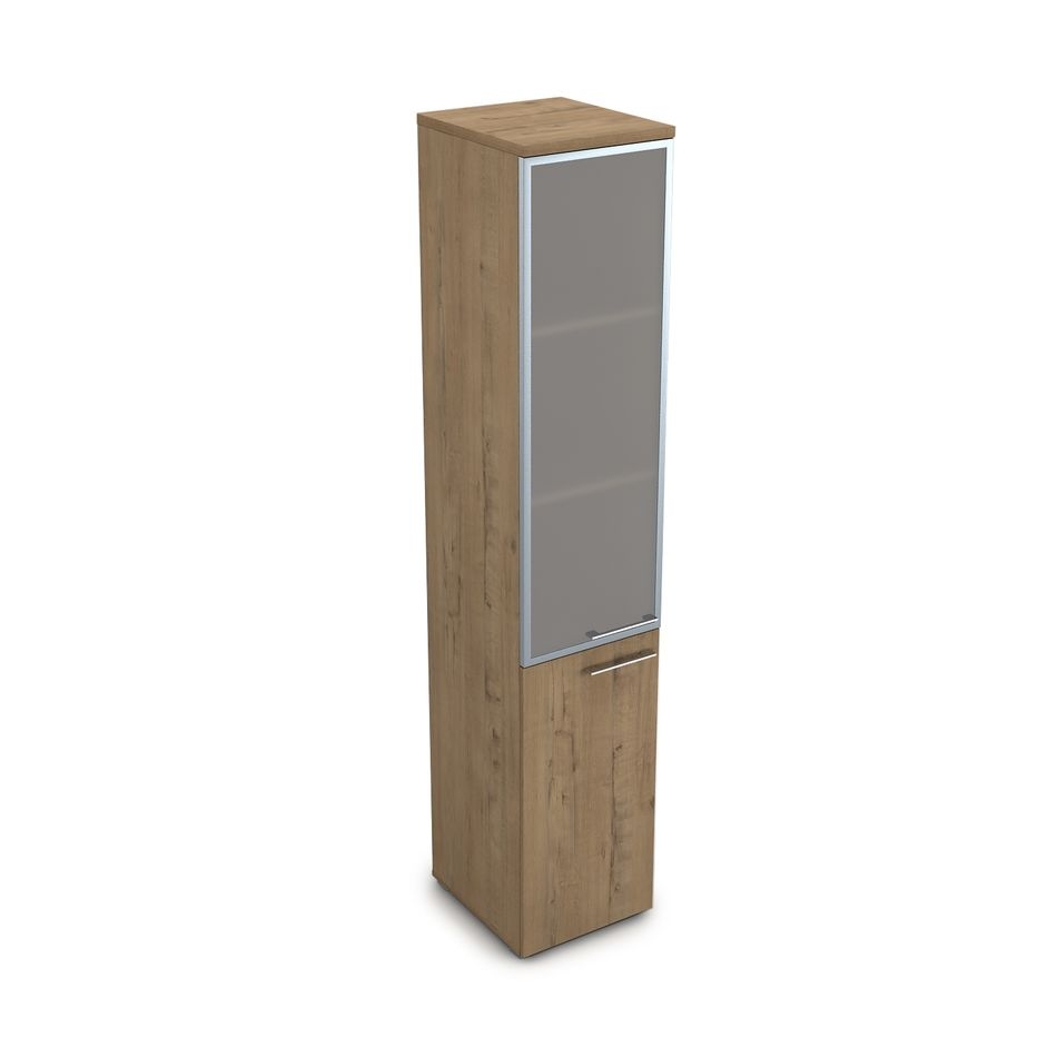 Пенал высокий со стеклом левый GLOSS LINE 9НП.005.19Л Teakwood