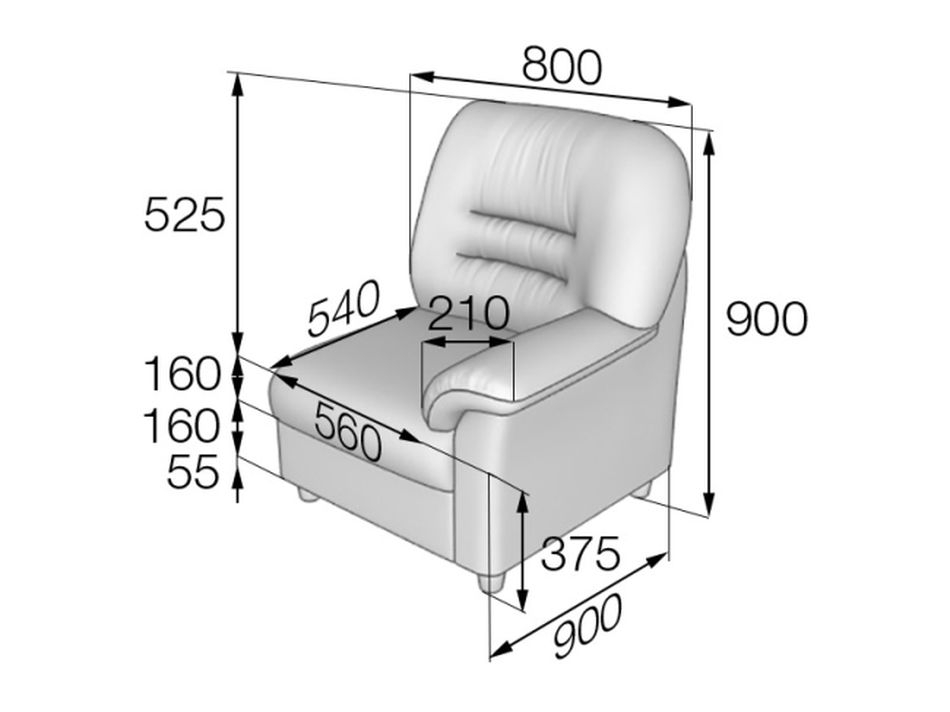 Кресло подлокотник левый Премьер V-100/2