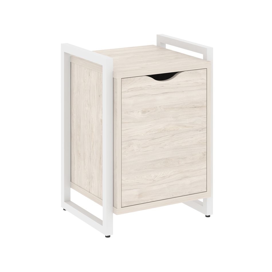 Тумба на регулируемых опорах с распашным фасадом LOFT VR.L-T2.O Металл белый Денвер светлый