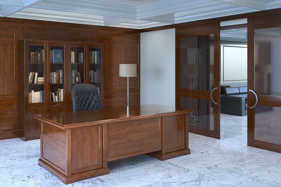 Наполнение одностворчатого шкафа с деревянной дверцей и вешалкой Amber 22554 Темный орех