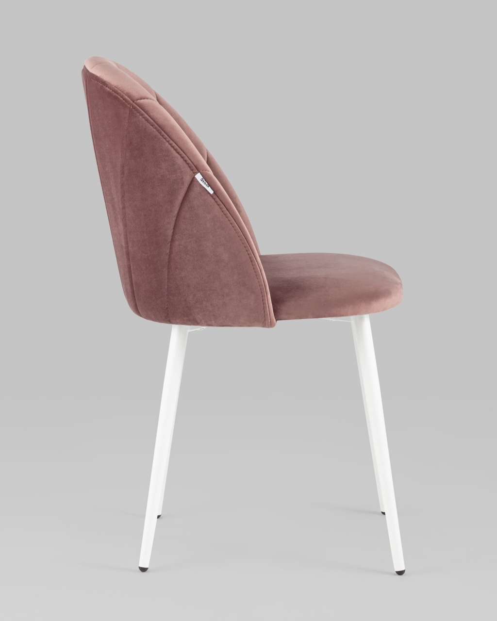 Стул Логан white 2 шт. велюр Пыльно-розовый