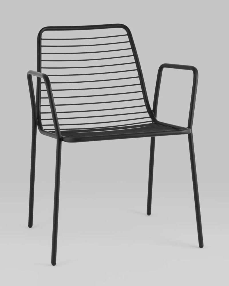 Стул Дели с подлокотниками металл черный