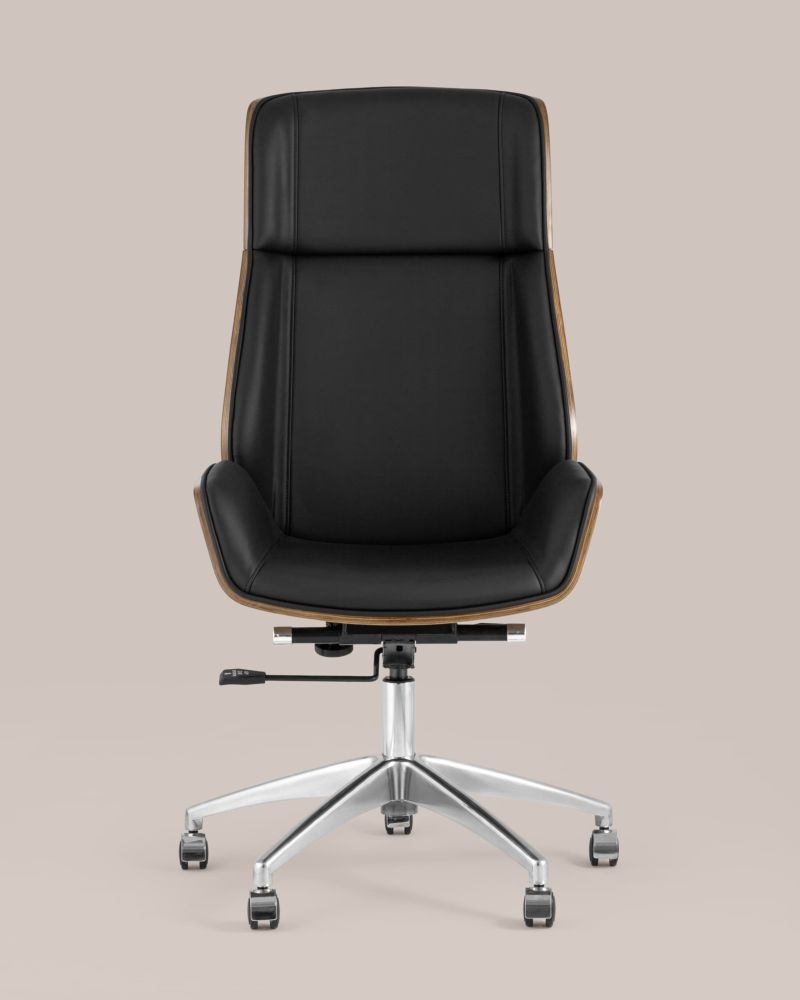 Кресло руководителя ТопЧаирс Cровн экокожа Черное / TopChairs Crown