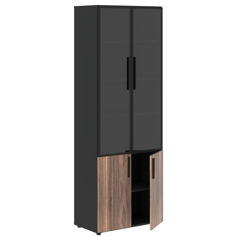 Шкаф комбинированный VELION VENEER VRHCS 80.2 Американский орех Яшма черная