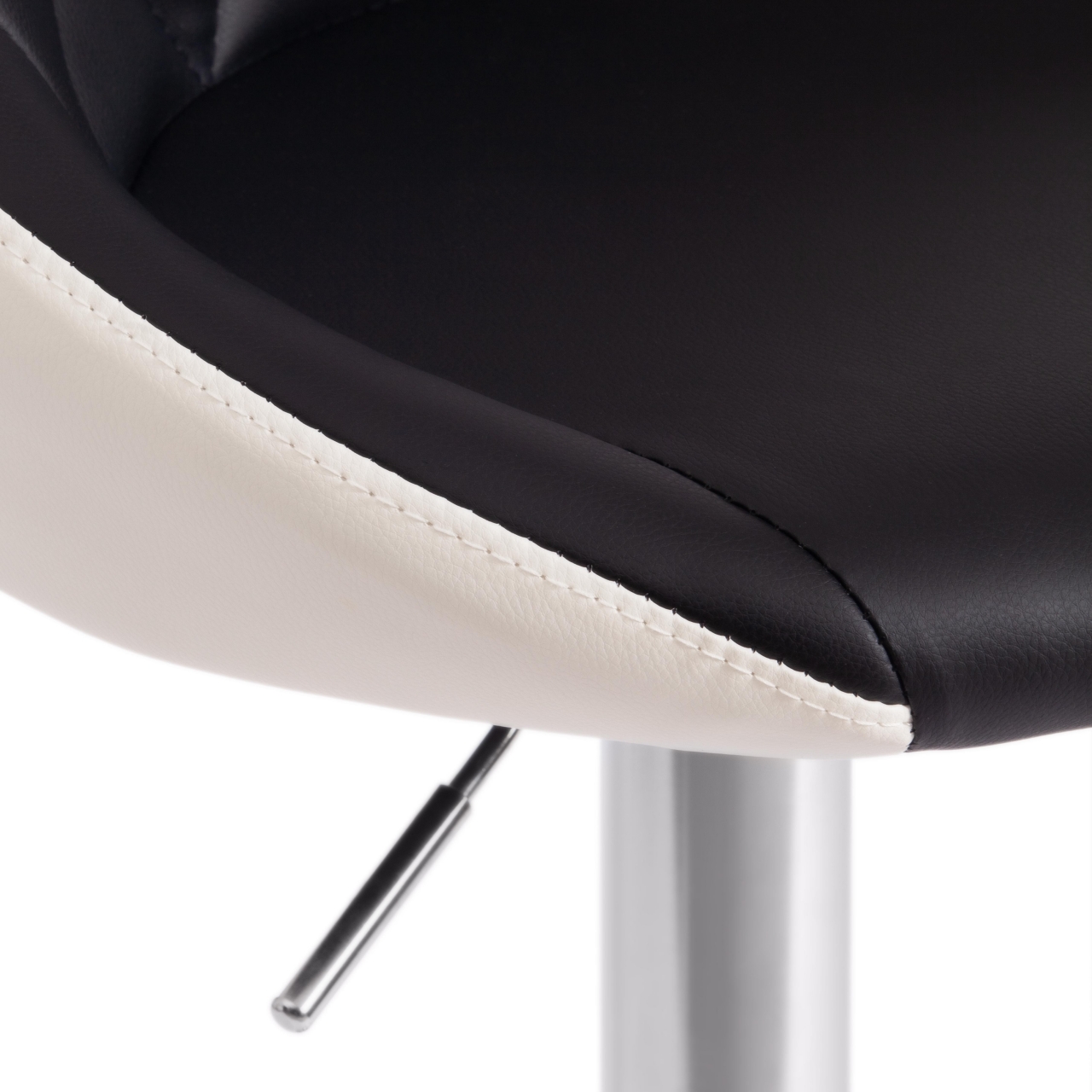 Стул барный MESSY (mod. KY704C) металл/экокожа, 47*48*84-105 см, черный/белый/хром